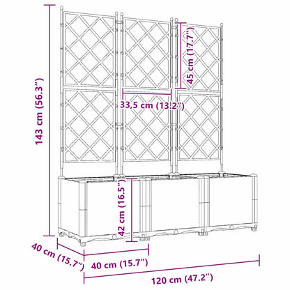 Tuin Bloempot 3 pcs Bruin 120 x 40 x 143 cm Staal