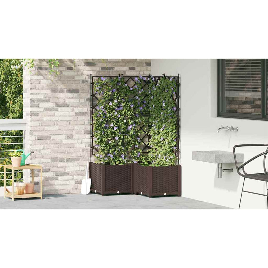 Plantenbak 3 st Bruin 80 x 80 x 143 cm PP