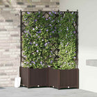 Plantenbakken met trellis 80x80x143 cm bruin PP
