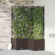 Plantenbakken met trellis 80x80x143 cm bruin PP
