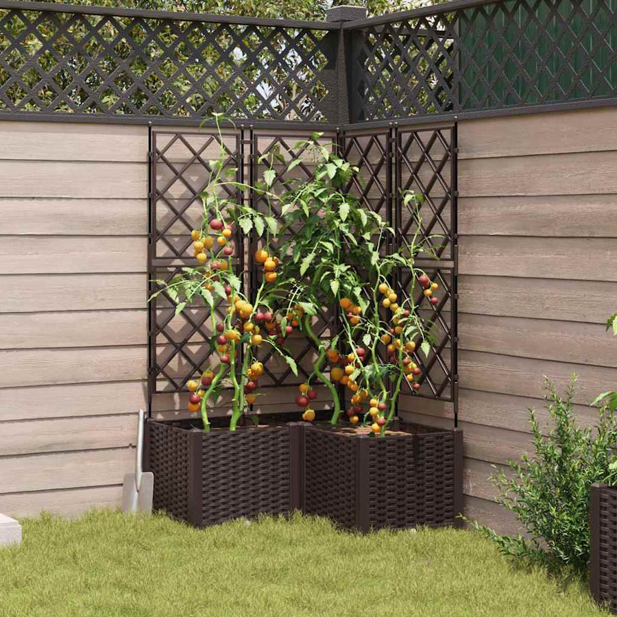 Plantenbak 3 st Bruin 80 x 80 x 143 cm PP