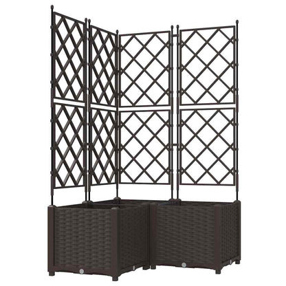 Plantenbak 3 st Bruin 80 x 80 x 143 cm PP