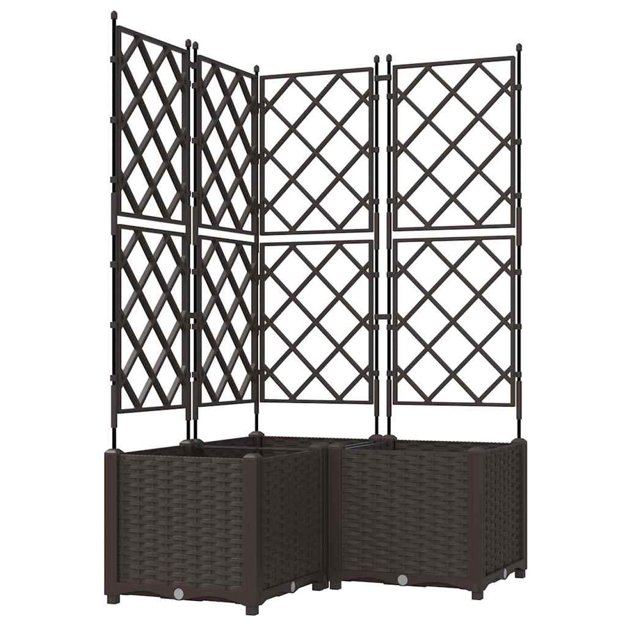 Plantenbak 3 st Bruin 80 x 80 x 143 cm PP