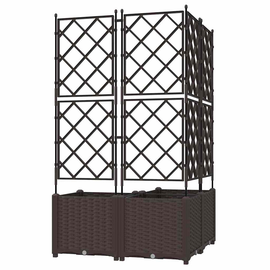 Plantenbak 3 st Bruin 80 x 80 x 143 cm PP