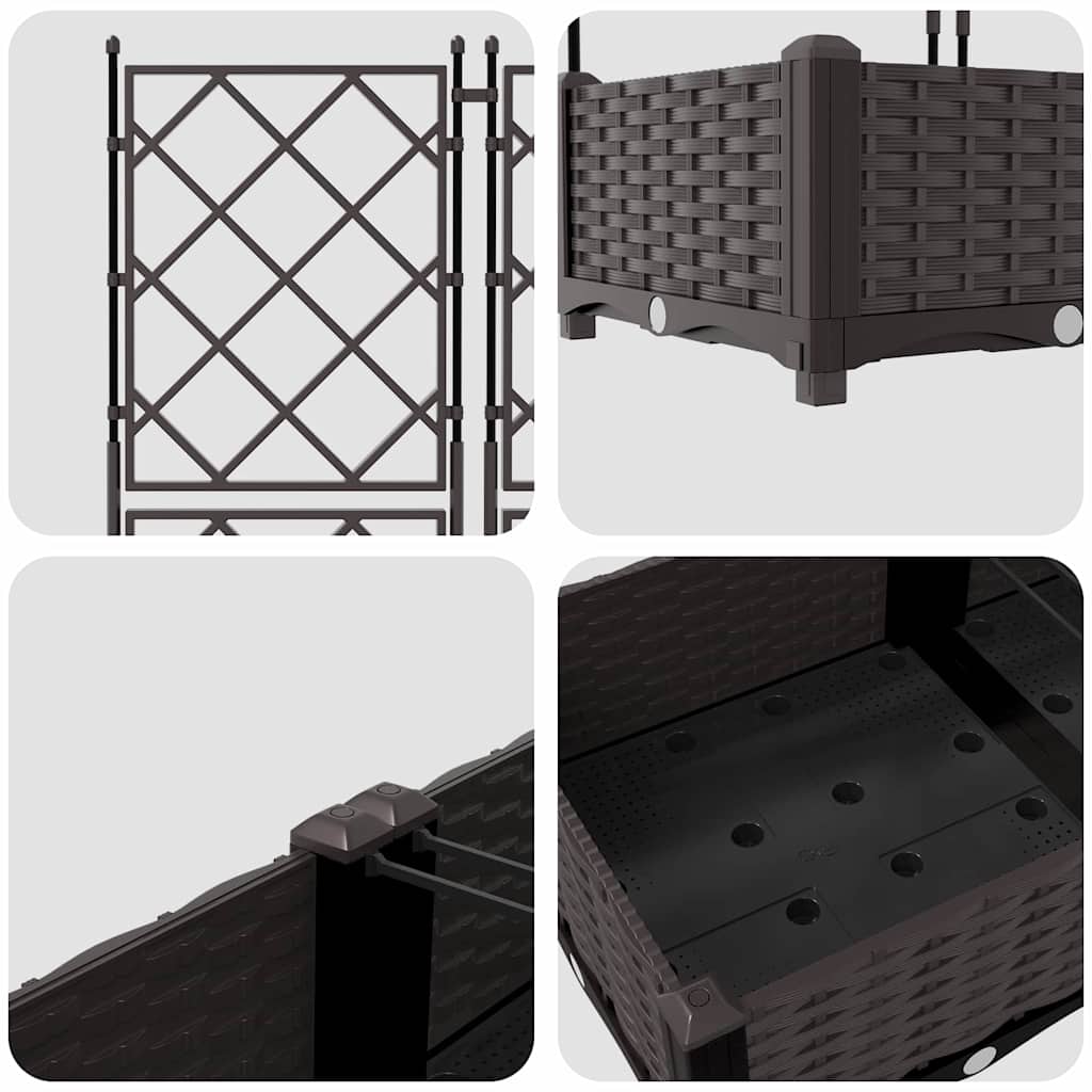 Tuin Bloempot 5 pcs Bruin 120 x 120 x 125,5 cm Staal