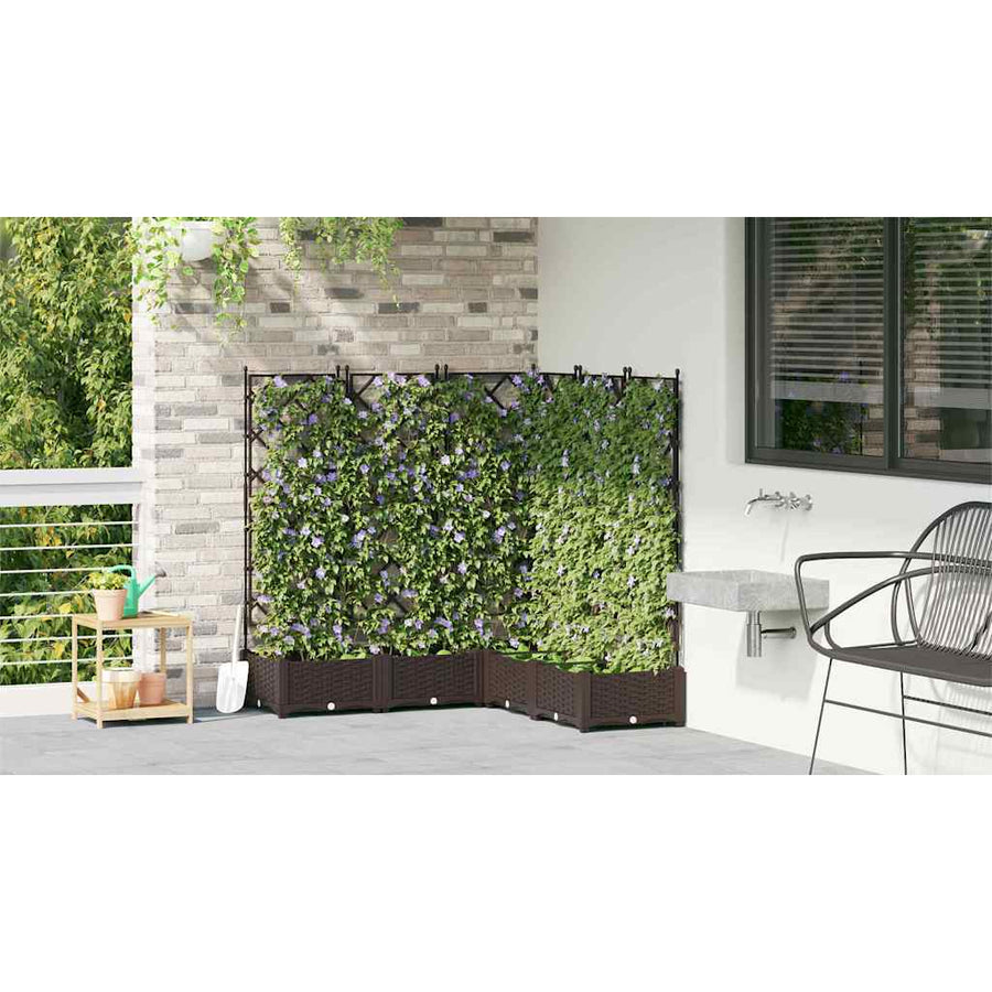 Tuin Bloempot 5 pcs Bruin 120 x 120 x 125,5 cm Staal