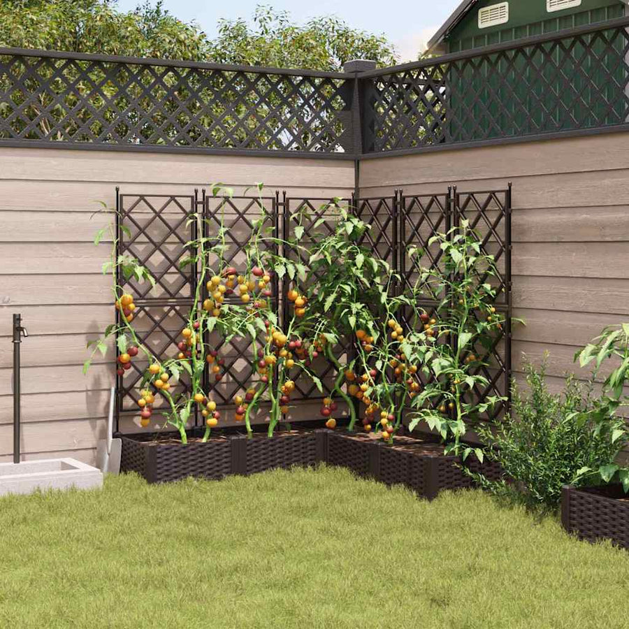 Tuin Bloempot 5 pcs Bruin 120 x 120 x 125,5 cm Staal