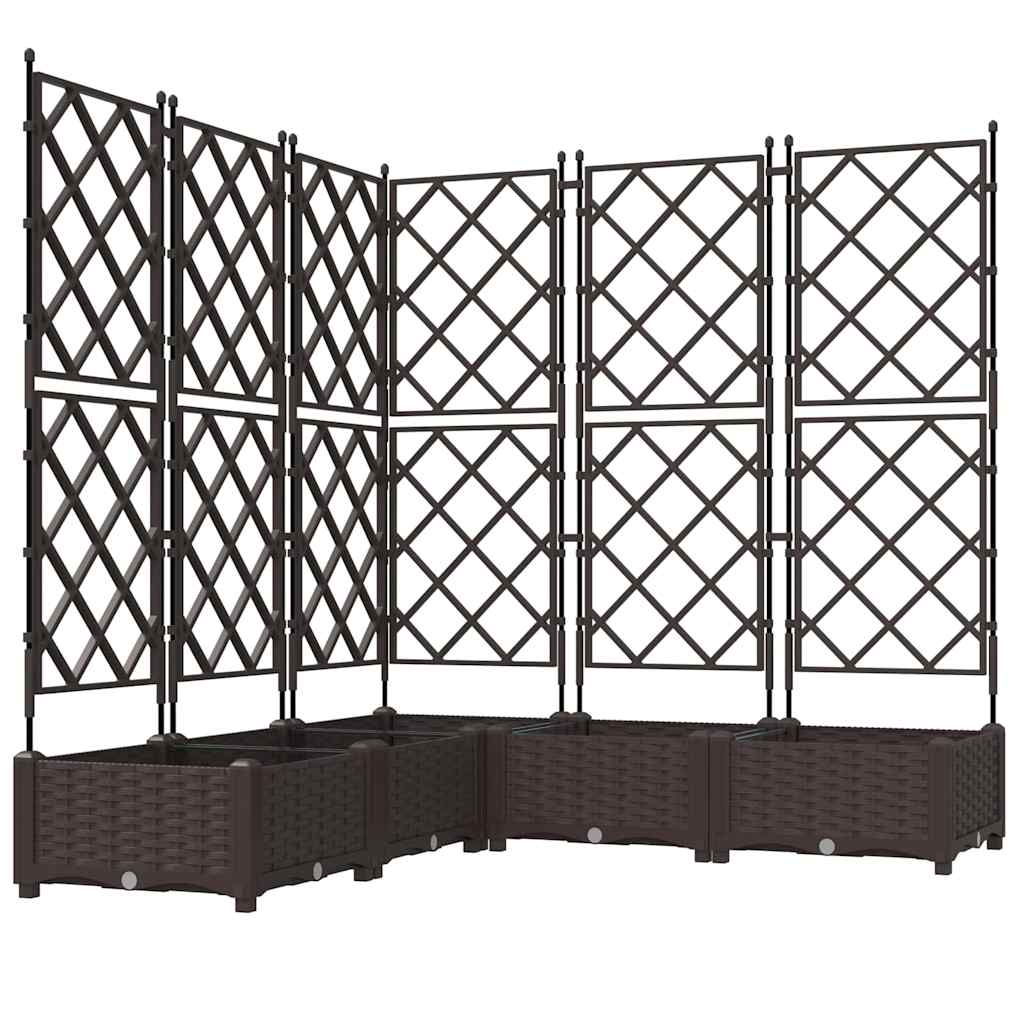 Tuin Bloempot 5 pcs Bruin 120 x 120 x 125,5 cm Staal