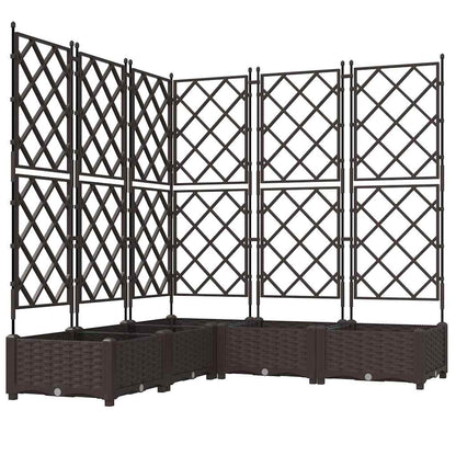 Tuin Bloempot 5 pcs Bruin 120 x 120 x 125,5 cm Staal