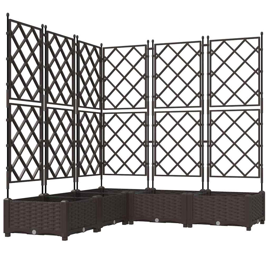 Tuin Bloempot 5 pcs Bruin 120 x 120 x 125,5 cm Staal