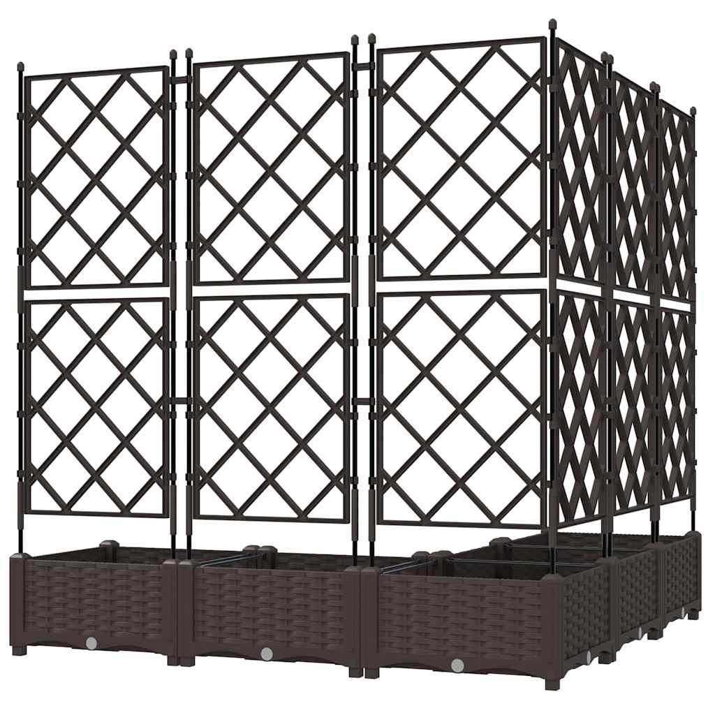 Tuin Bloempot 5 pcs Bruin 120 x 120 x 125,5 cm Staal