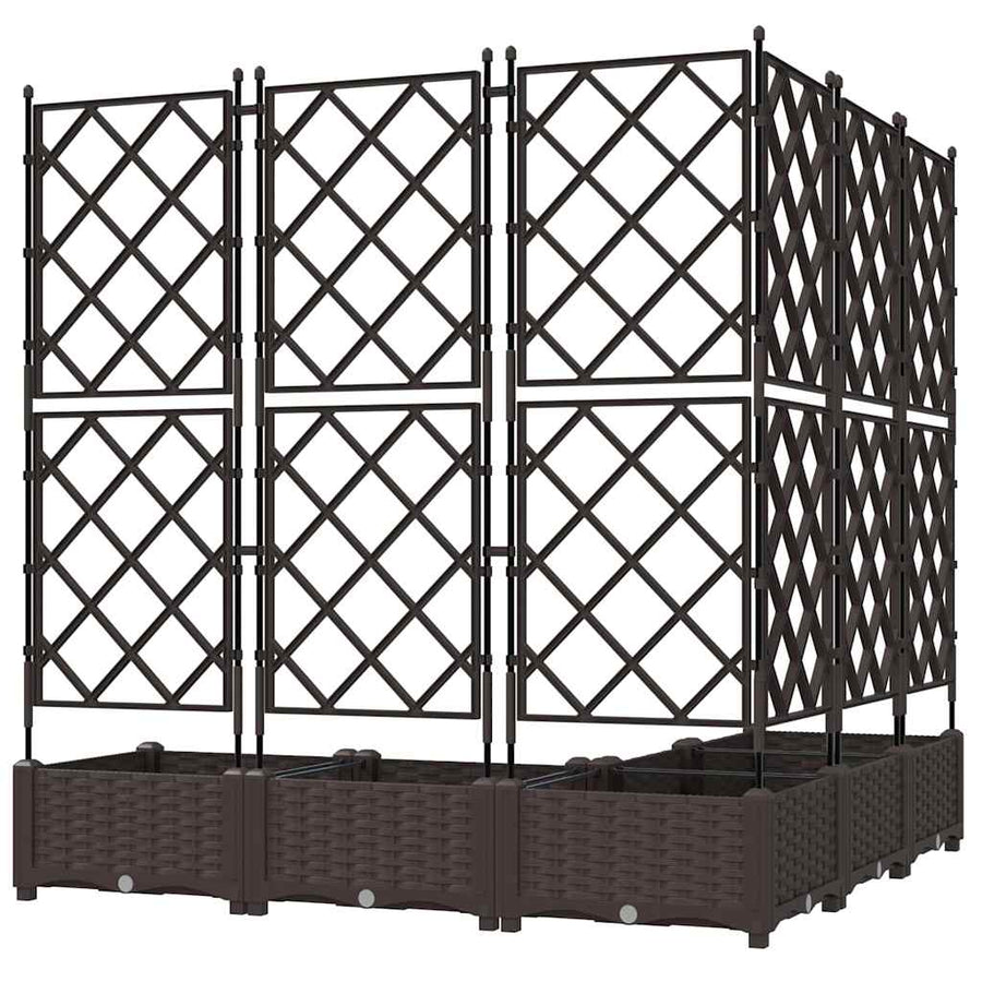 Tuin Bloempot 5 pcs Bruin 120 x 120 x 125,5 cm Staal