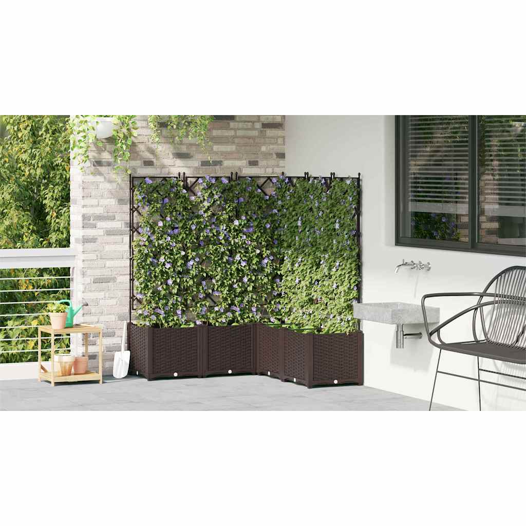 Tuin Bloempot 5 pcs Bruin 120 x 120 x 143 cm Staal