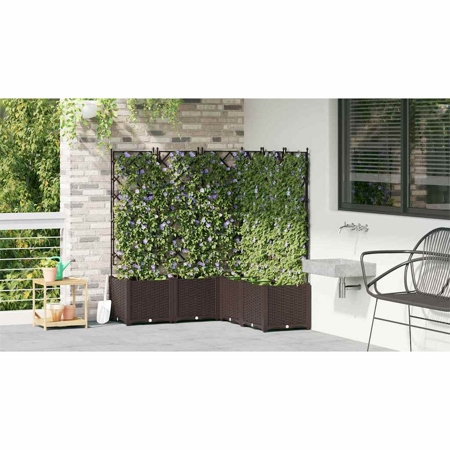 Tuin Bloempot 5 pcs Bruin 120 x 120 x 143 cm Staal