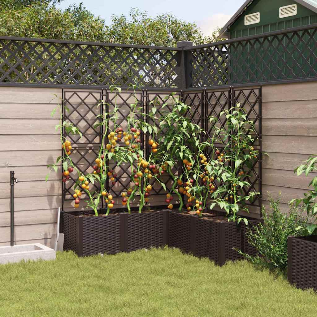 Tuin Bloempot 5 pcs Bruin 120 x 120 x 143 cm Staal