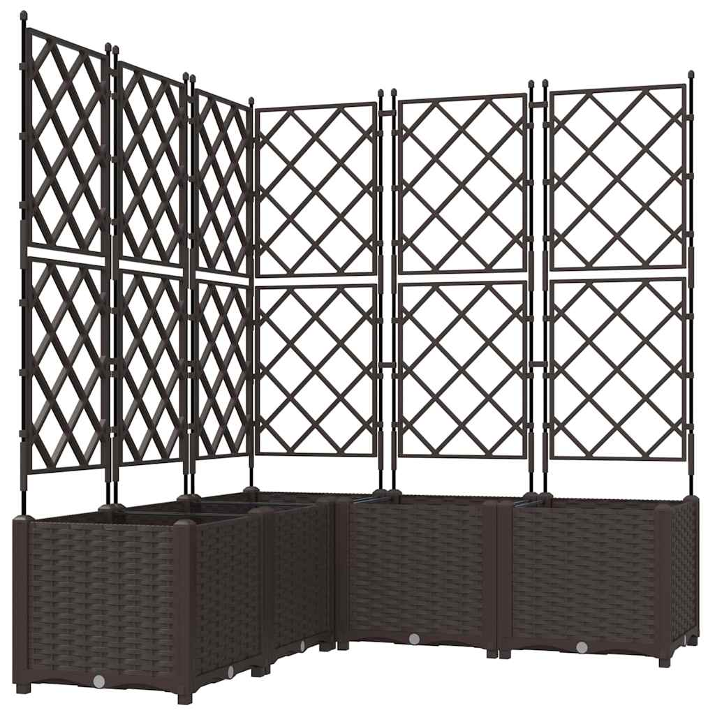 Tuin Bloempot 5 pcs Bruin 120 x 120 x 143 cm Staal