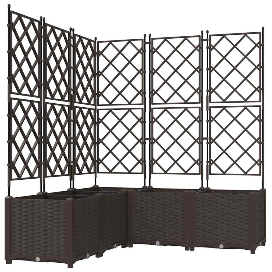 Tuin Bloempot 5 pcs Bruin 120 x 120 x 143 cm Staal