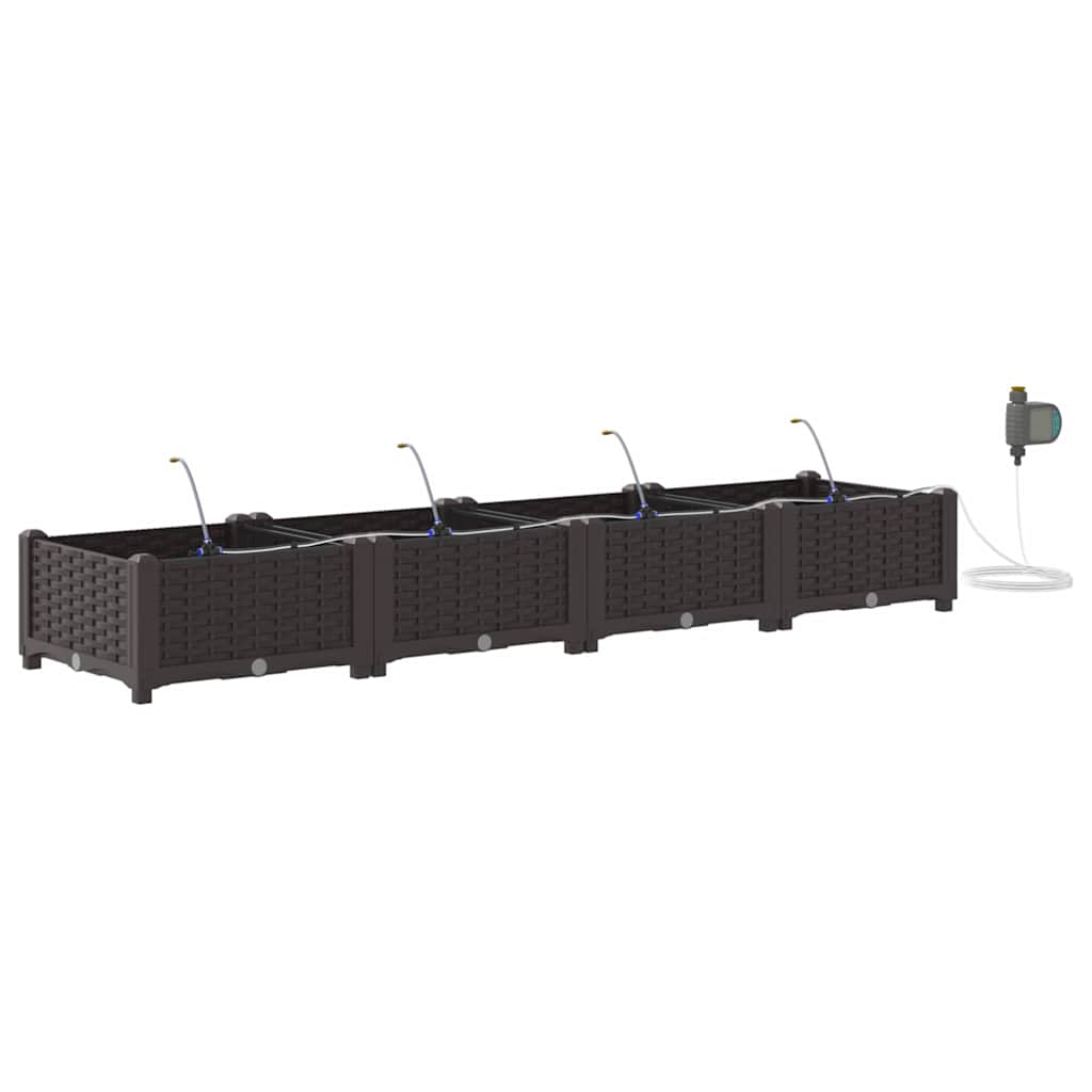 Tuin Bloempot 4 pcs Bruin Staal