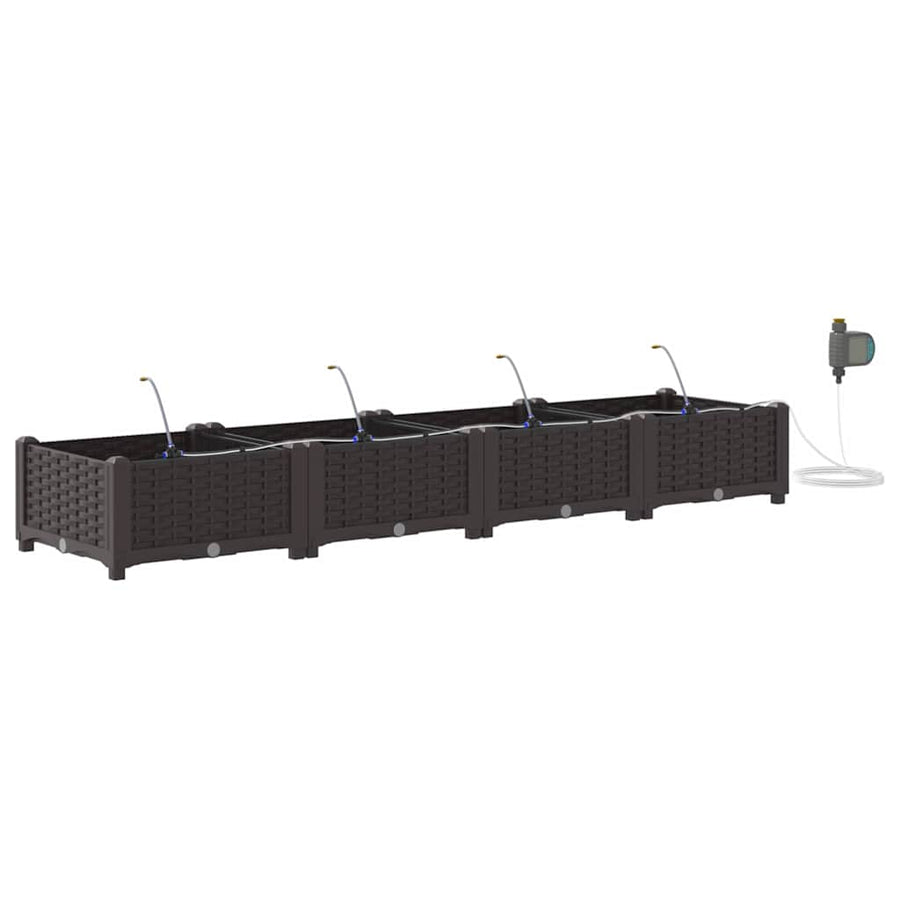 Tuin Bloempot 4 pcs Bruin Staal