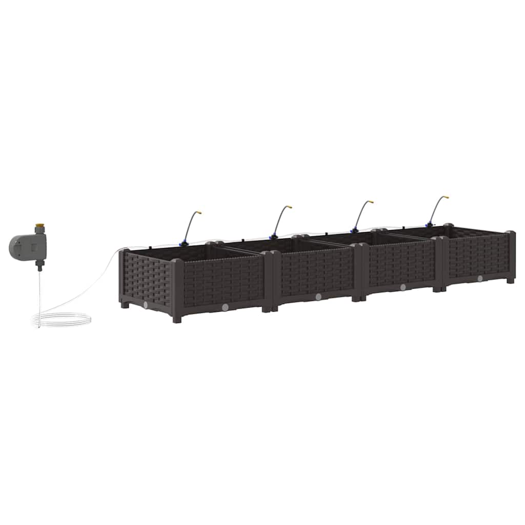 Tuin Bloempot 4 pcs Bruin Staal