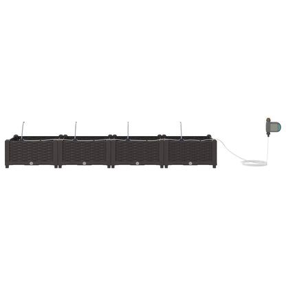 Tuin Bloempot 4 pcs Bruin Staal