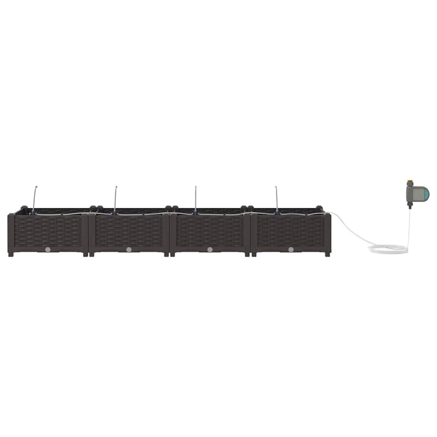 Tuin Bloempot 4 pcs Bruin Staal