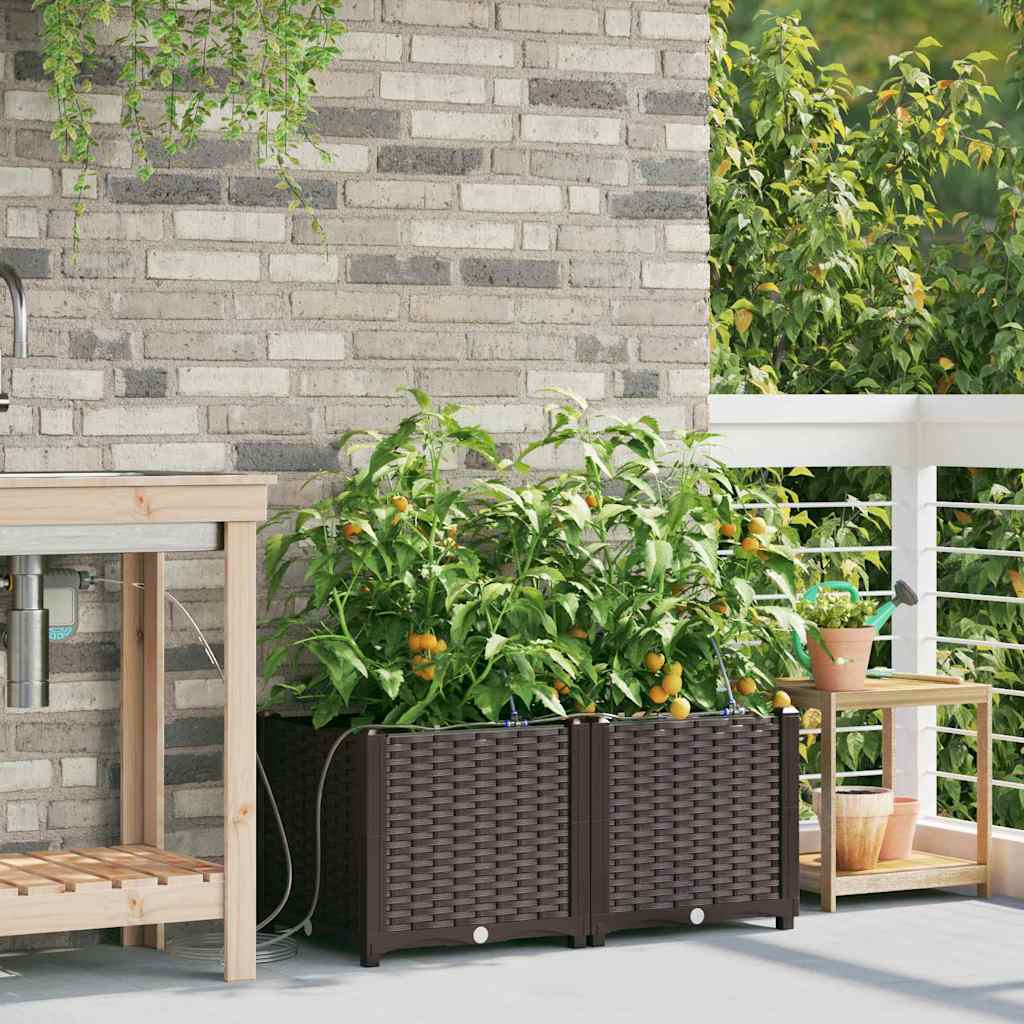 Tuin Bloempot 2 pcs Bruin Staal