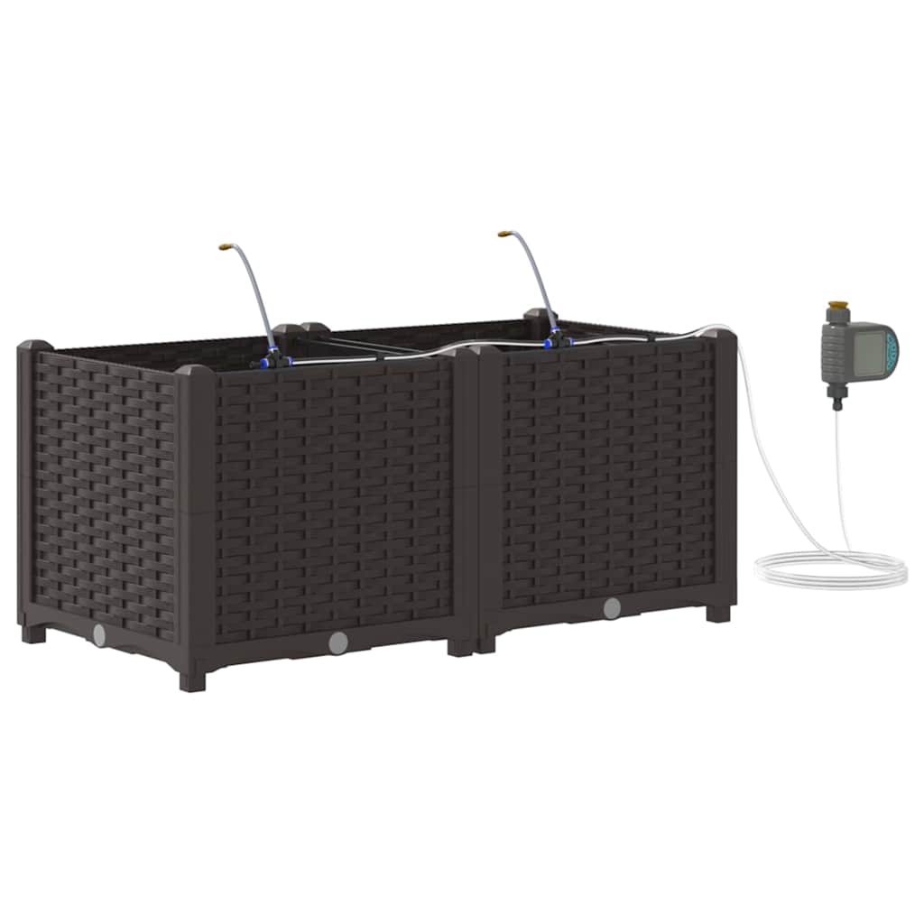 Tuin Bloempot 2 pcs Bruin Staal