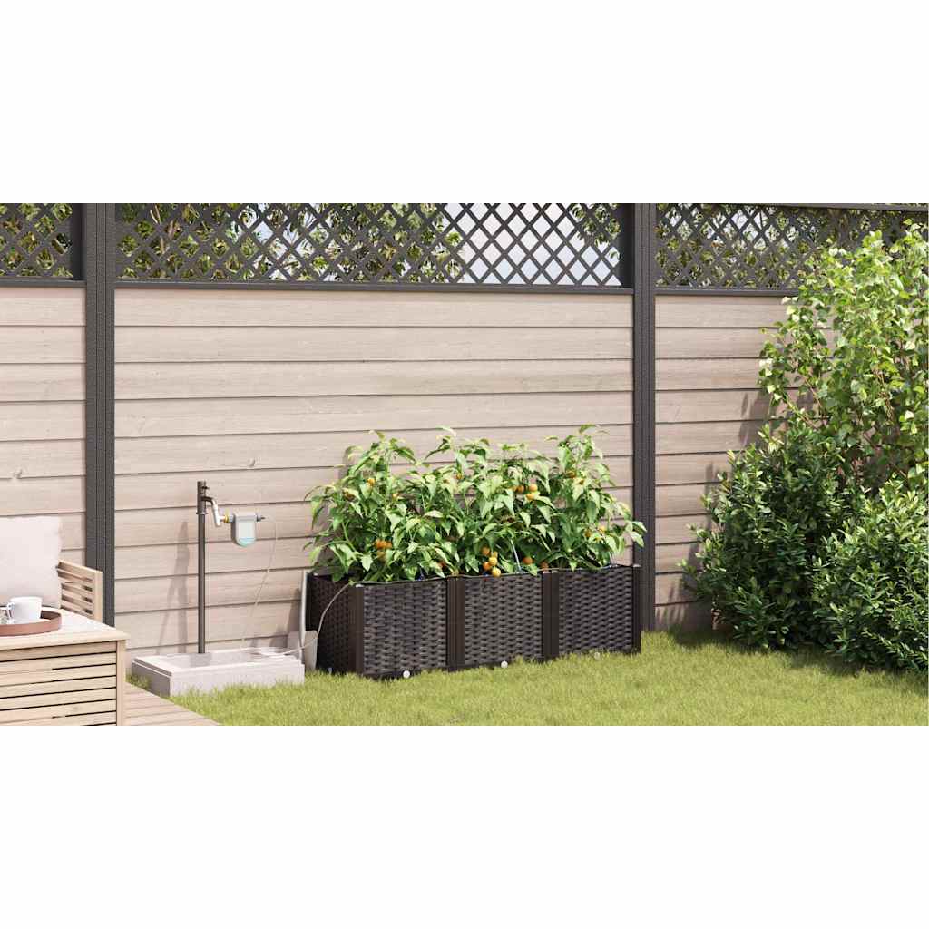 Tuin Bloempot 3 pcs Bruin Staal