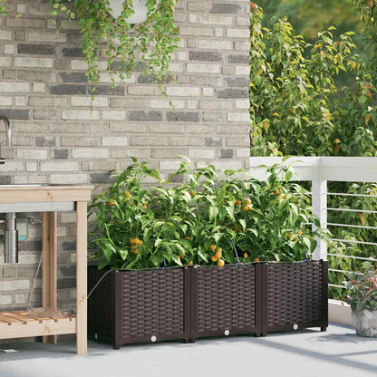 Tuin Bloempot 3 pcs Bruin Staal