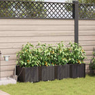 Garden Flowerpot 4 pcs Brown Steel