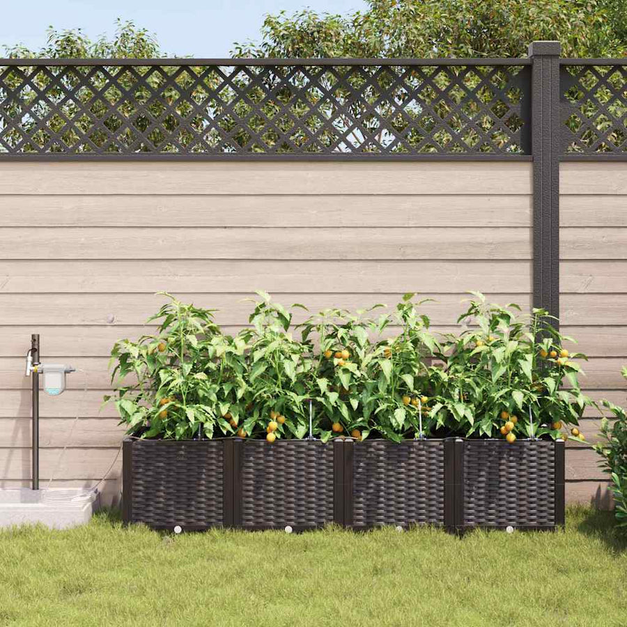 Tuin Bloempot 4 pcs Bruin Staal