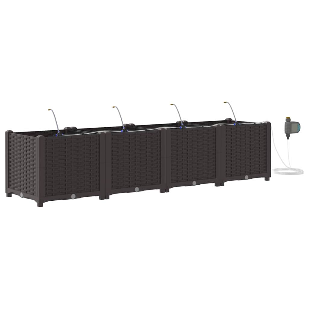 Tuin Bloempot 4 pcs Bruin Staal
