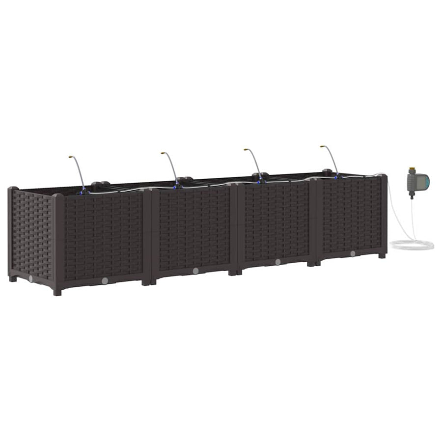 Tuin Bloempot 4 pcs Bruin Staal