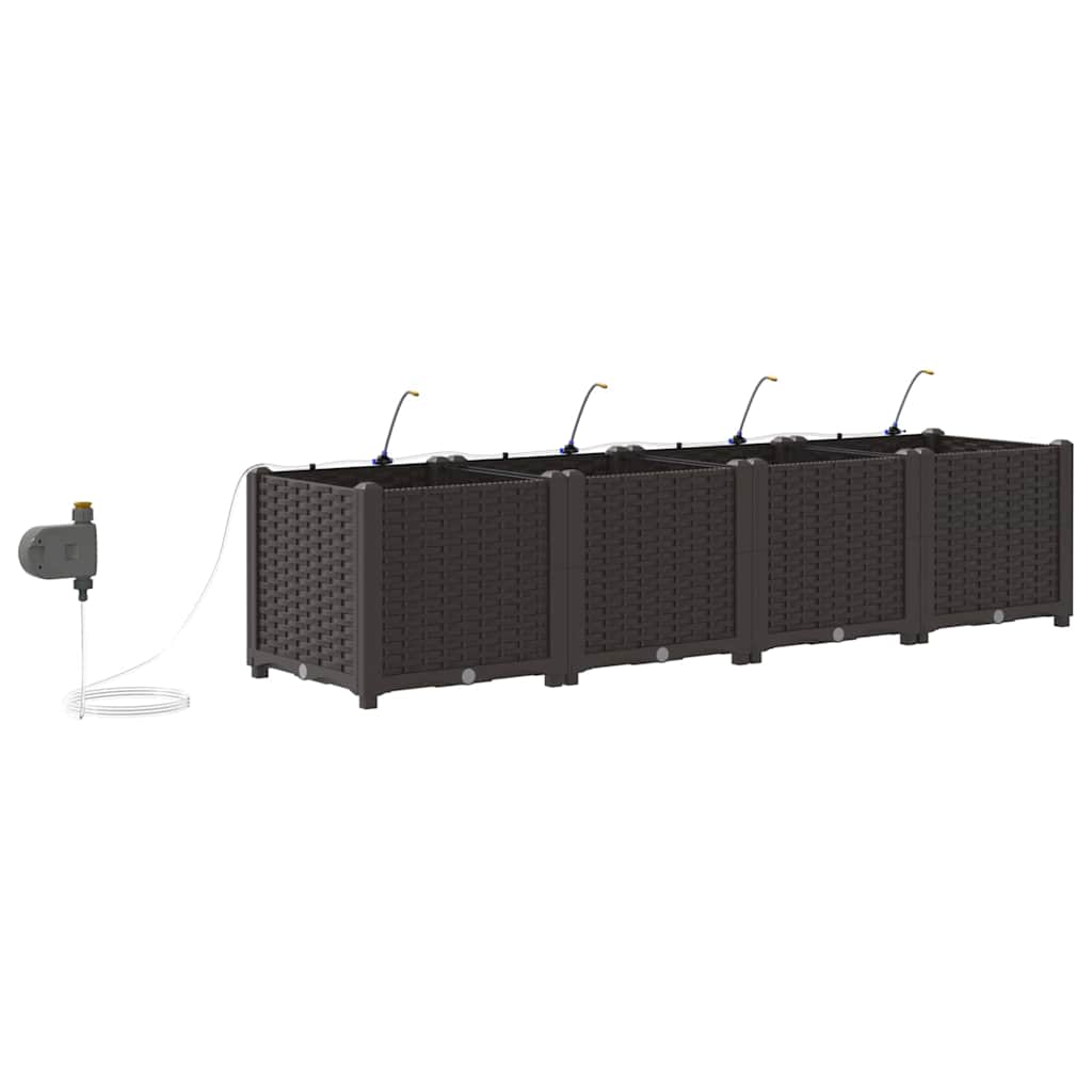 Tuin Bloempot 4 pcs Bruin Staal