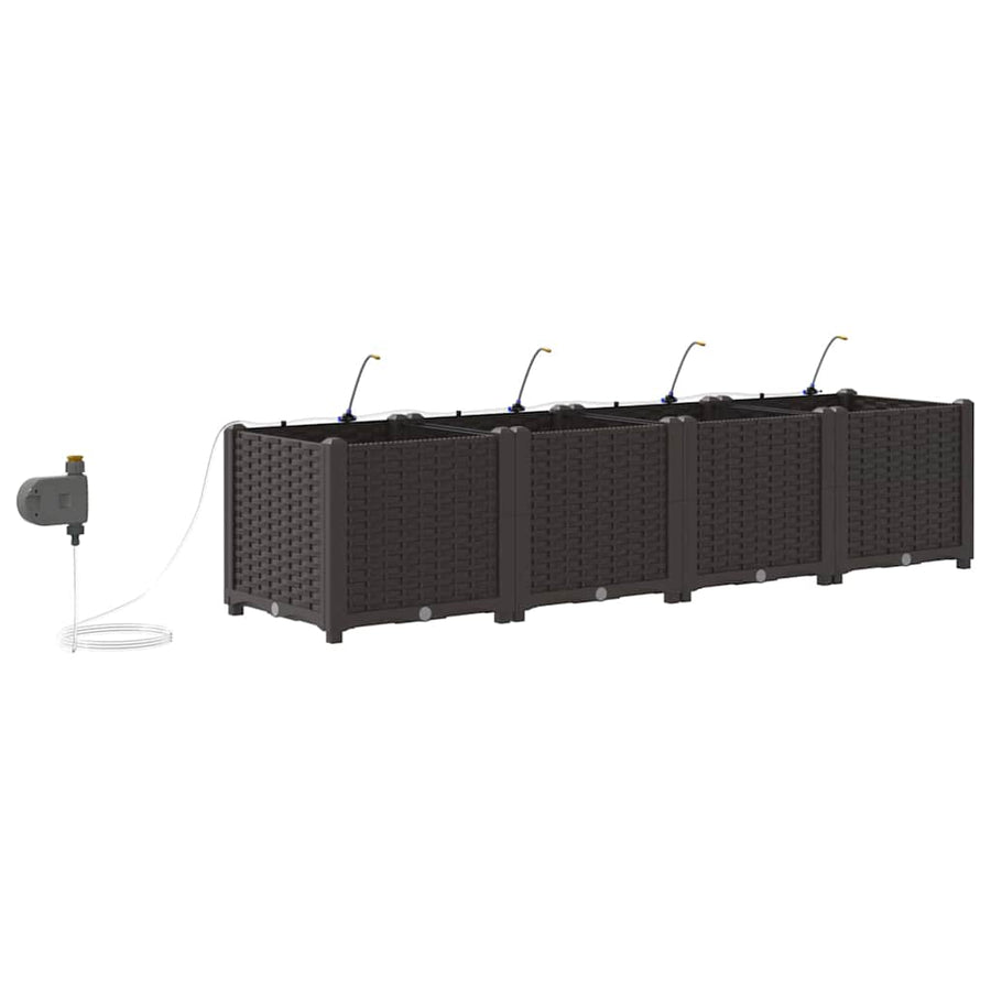 Tuin Bloempot 4 pcs Bruin Staal