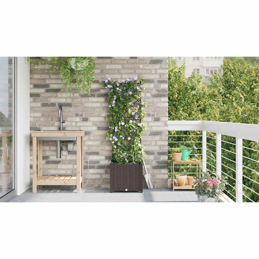Tuin Bloempot Bruin 40 x 40 x 142 cm Staal
