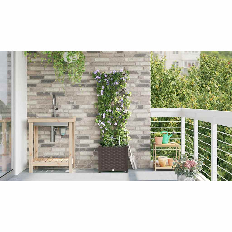 Tuin Bloempot Bruin 40 x 40 x 142 cm Staal