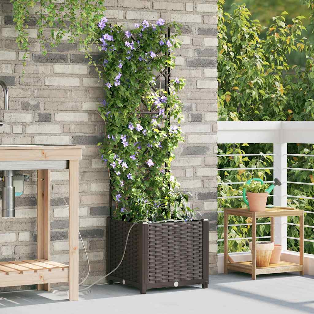 Tuin Bloempot Bruin 40 x 40 x 142 cm Staal