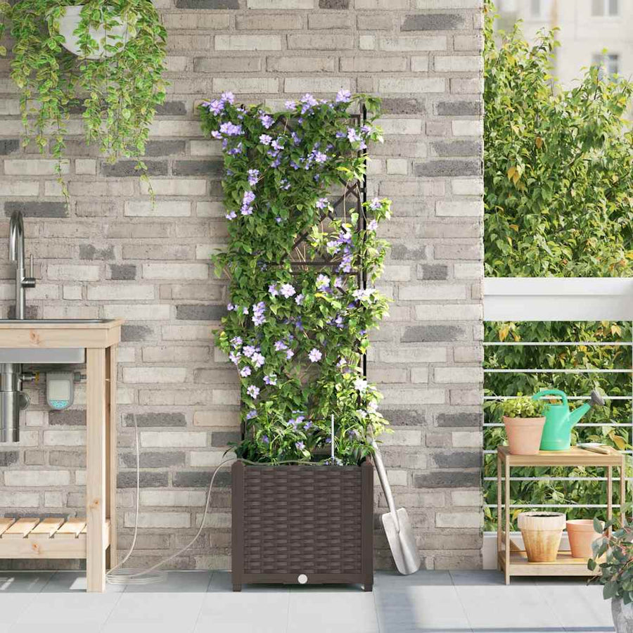 Tuin Bloempot Bruin 40 x 40 x 142 cm Staal
