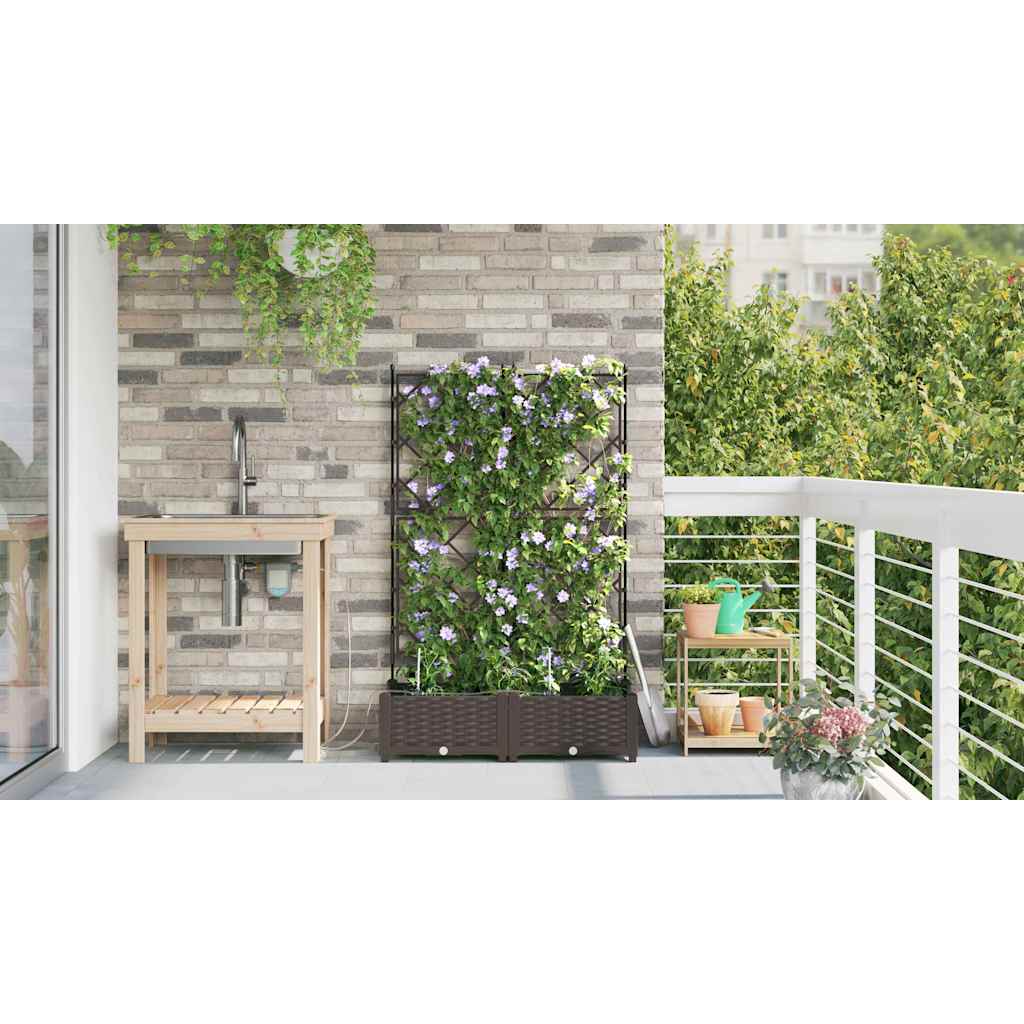 Tuin Bloempot 2 pcs Bruin Staal