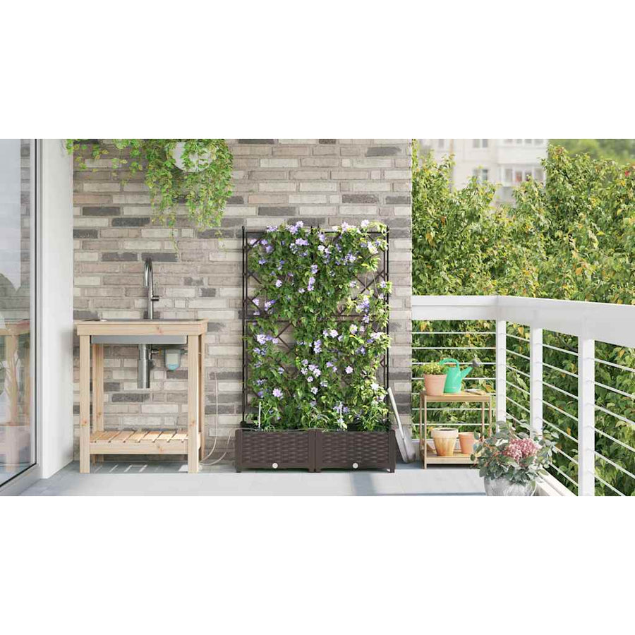 Tuin Bloempot 2 pcs Bruin Staal