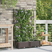 Plantenbak staal 80x40x126 cm bruin 2 stuks