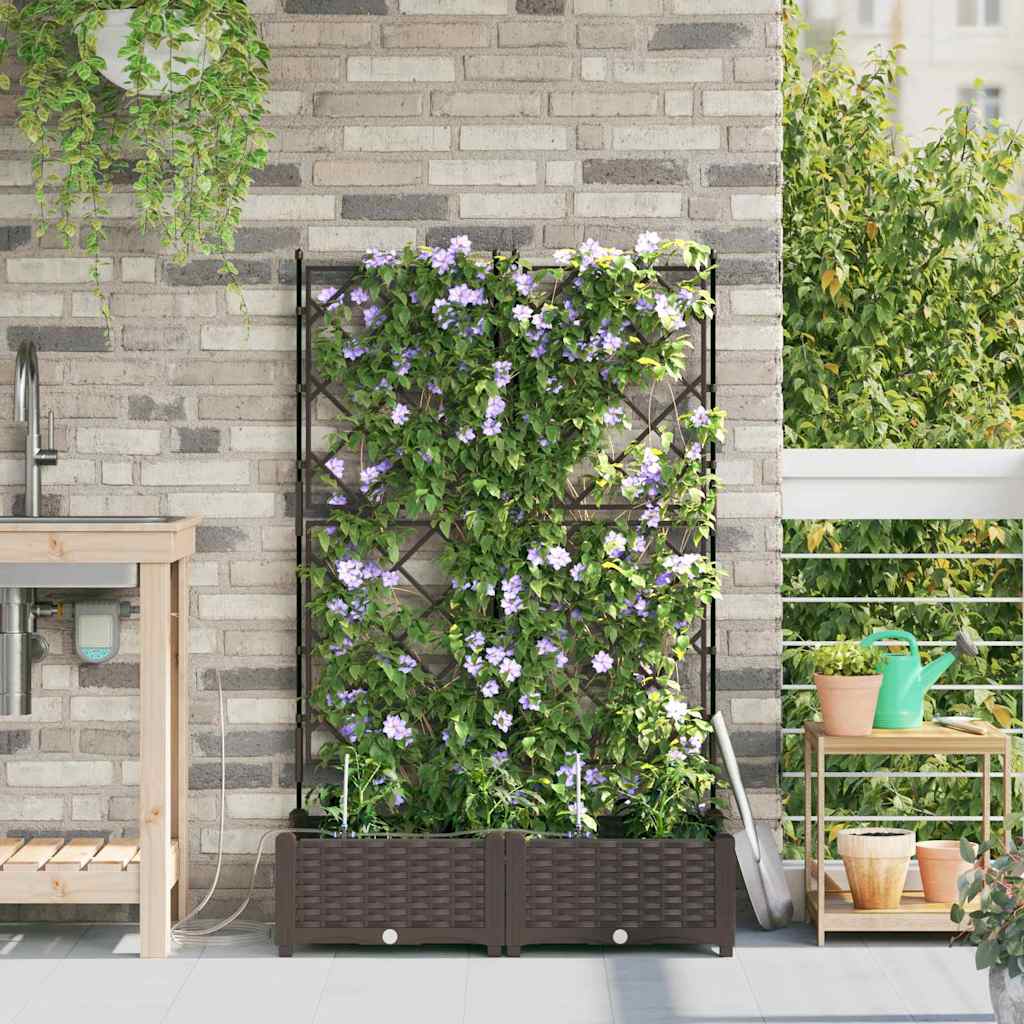 Tuin Bloempot 2 pcs Bruin Staal