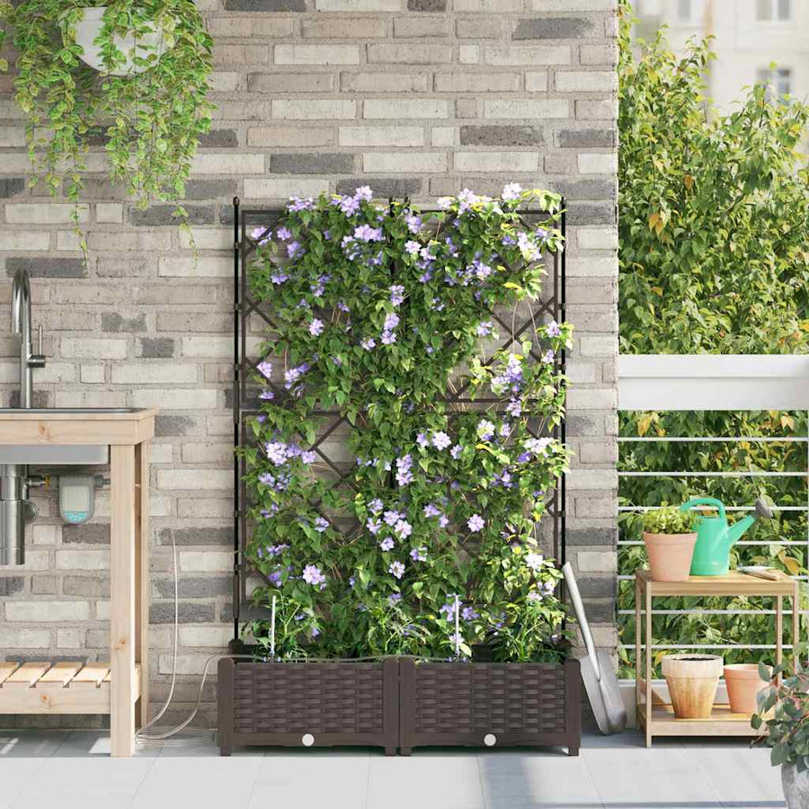 Tuin Bloempot 2 pcs Bruin Staal