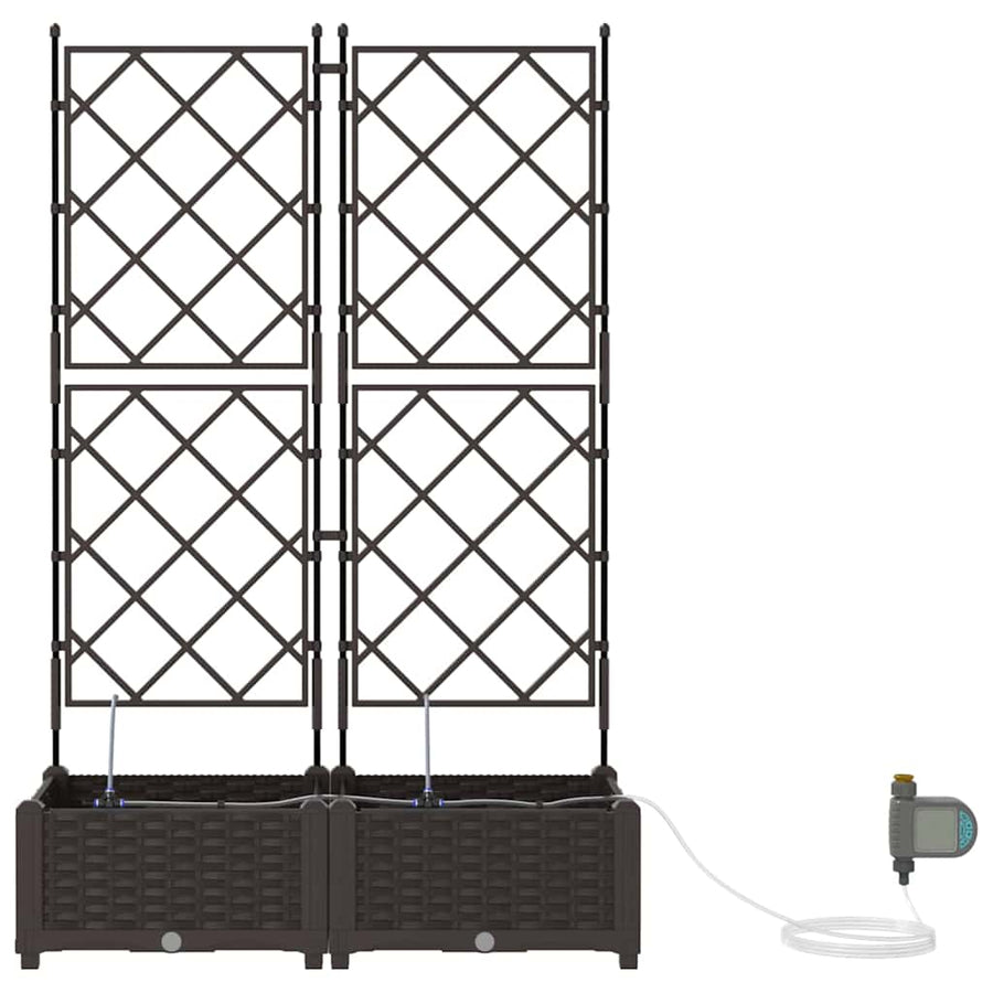 Tuin Bloempot 2 pcs Bruin Staal