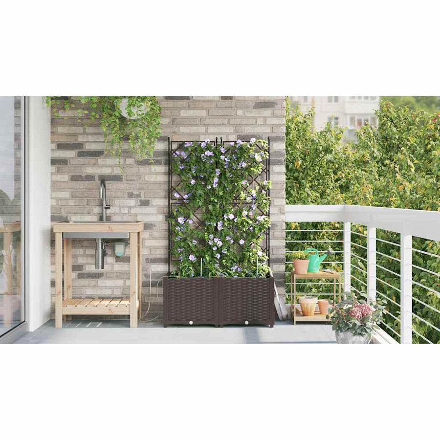 Tuin Bloempot 2 pcs Bruin Staal