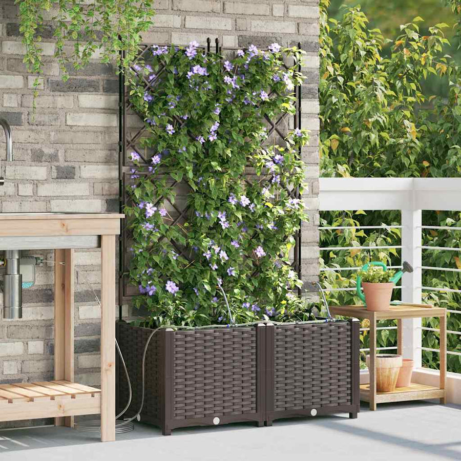 Tuin Bloempot 2 pcs Bruin Staal