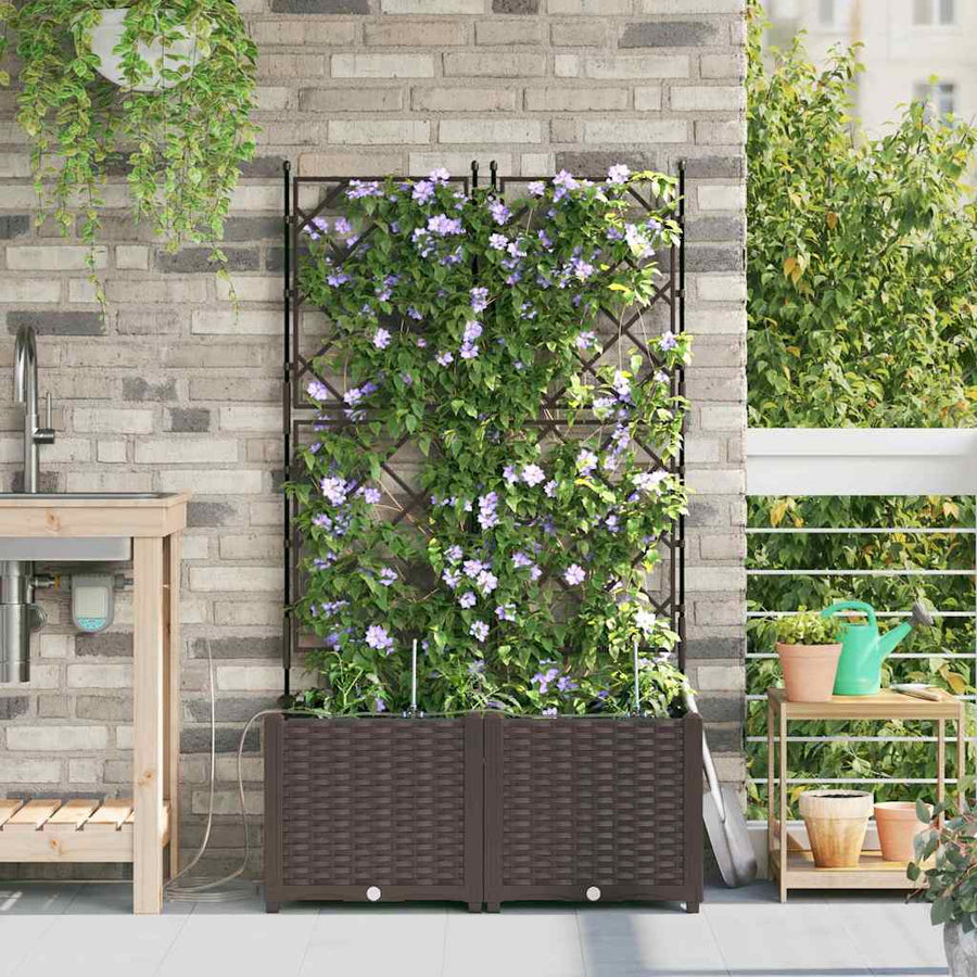Tuin Bloempot 2 pcs Bruin Staal