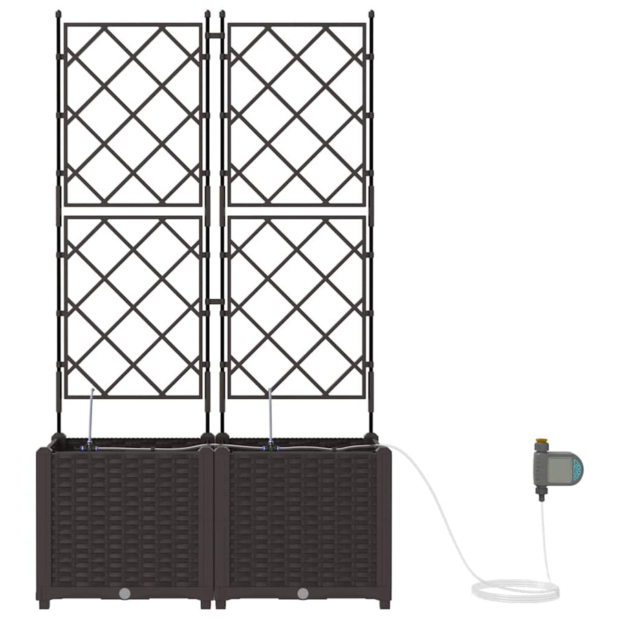 Tuin Bloempot 2 pcs Bruin Staal
